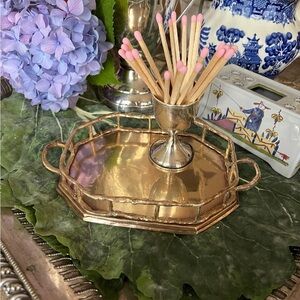 Petite Brass Bamboo Decorative Tray